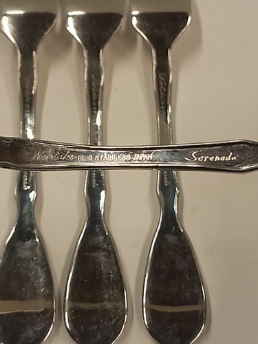4 Gedecke Tafelgabeln Noritake Serenade 18/8 Edelstahl Japan 7 3/8" - Bild 3 von 4