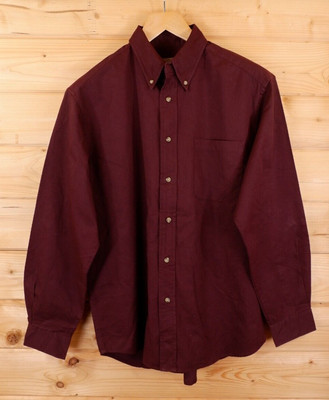 Vintage Eddie Bauer Langarmshirt M Made In Hong Kong Rot Neu mit Etikett