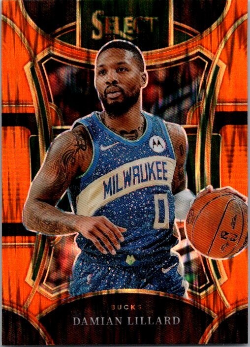 2023-24 Panini Select NBA DAMIAN LILLARD Orange Flash Mezzanine