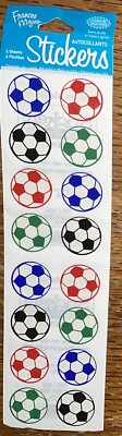 FMI Frances Meyers Colorful Soccer Balls Repeats 2 Pgs Sports Scrapbook Stickers