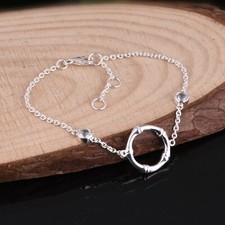 Natural Blue Topaz Bracelet 925 Sterling Silver Birthday Gift For Her