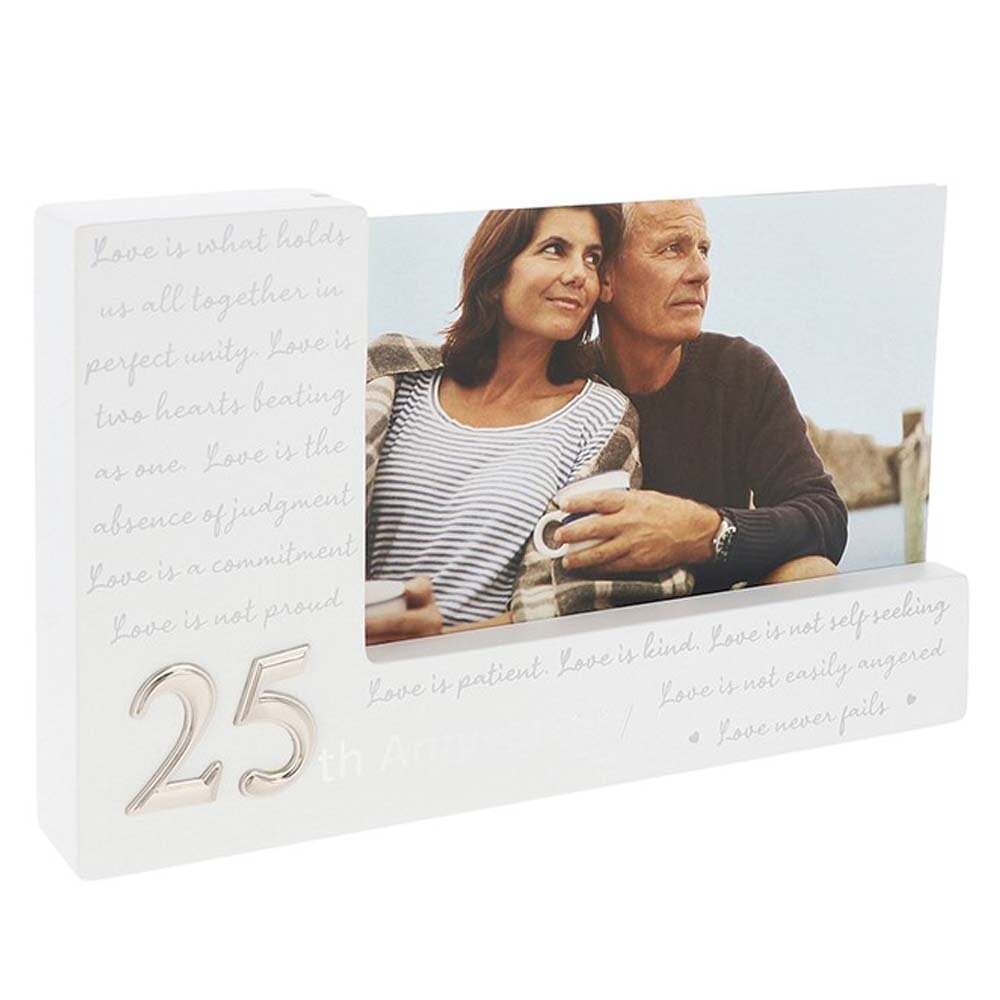 Shudehill Giftware Modern Script 25th Anniversary Photo Frame 336431