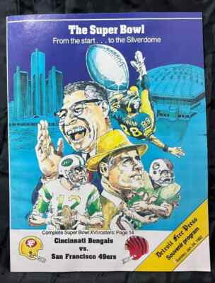 Souvenir Program Detroit Free Press Super Bowl XVI January 24 1982 Bengals 49ers