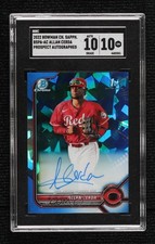 2022 Bowman Sapphire Chrome Prospects Allan Cerda #BSPA-AC SGC 10 GEM Auto 1pq2