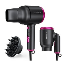 Wavytalk Hair Dryer with Diffuser, Foldable Hair Blow Dryer, 1600W Lightweigh...