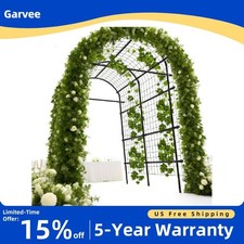 7.5 ft 9pipe Metal Garden Arch Trellis with Netting for Climbing Plants Vegetabl
