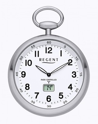Regent PR-001 Funk-Taschenuhr Funkuhr mit Kette UVP 178,00 EUR 3 BAR WR