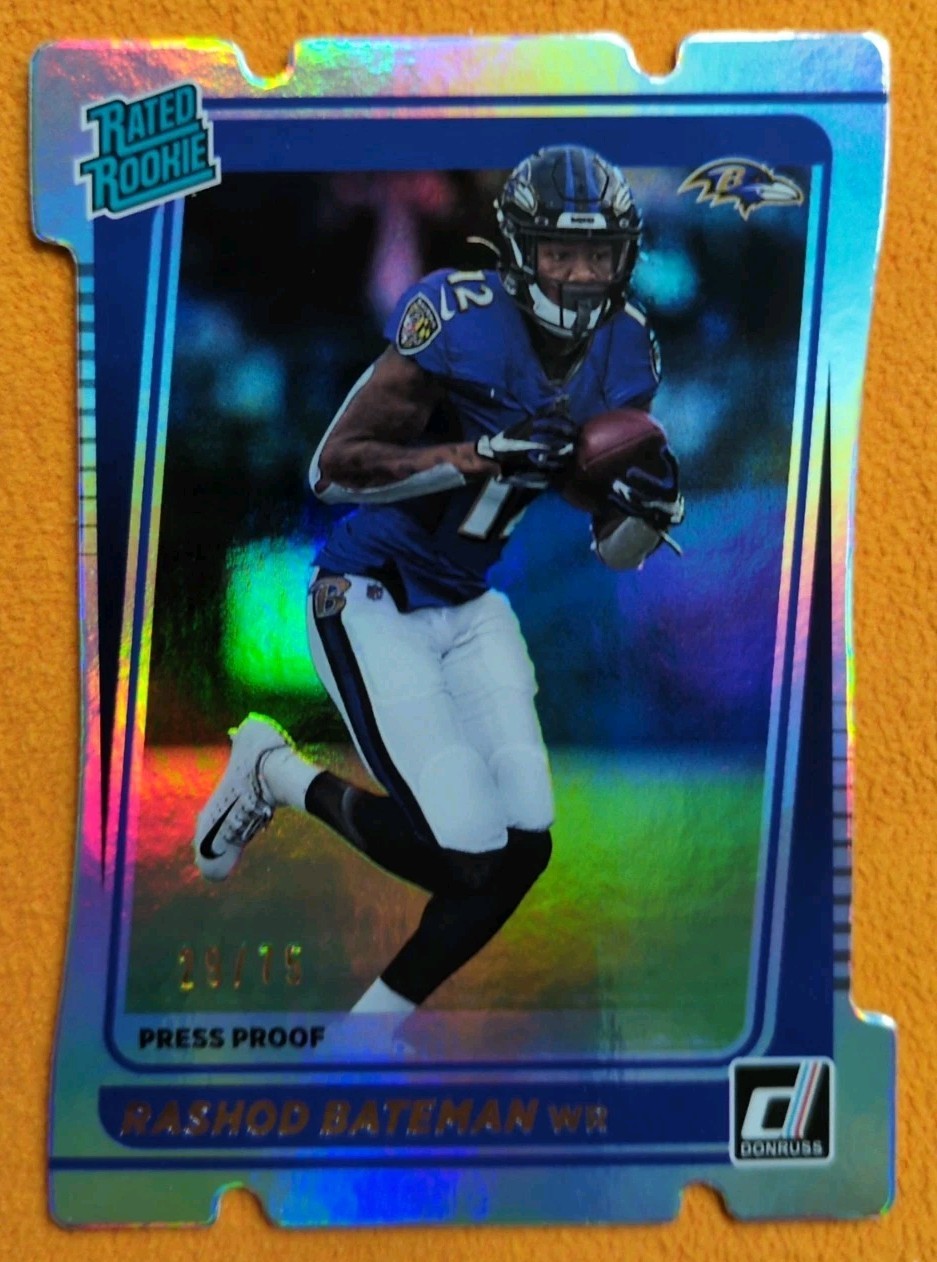 2021 Donruss RASHOD BATEMAN /75 Silver Pres Proof Die Cut Rated Rookie Ravens