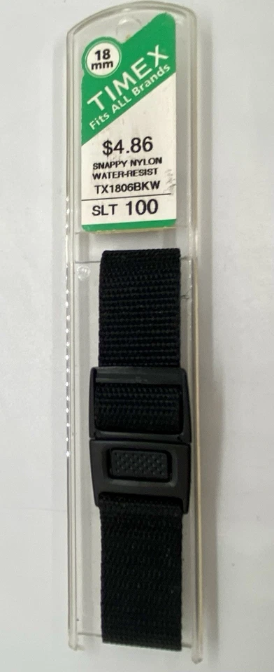 Nova pulseira de relógio TIMEX preta 18mm náilon resistente à água - Imagem 3 de 3