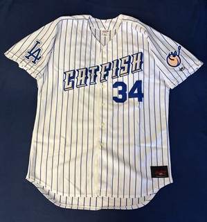 Dodgers Columbus Catfish Game Issued Home Jersey Minor League SAL Rare Style