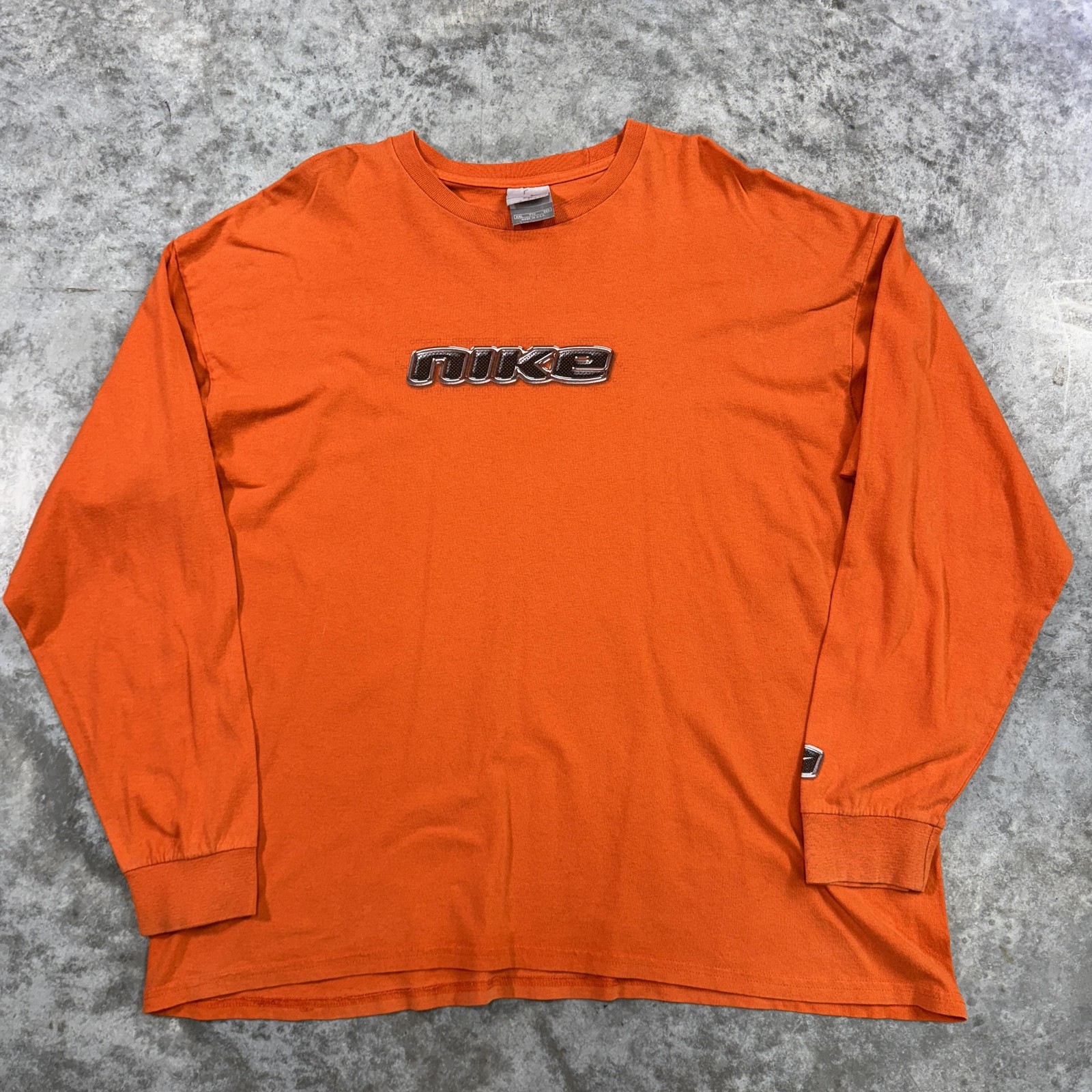 Vintage Nike Shirt Mens 2XL Orange Long Sleeve Made USA Embroidered Logo 90s