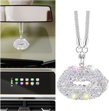 Bling Lip Diamond Car Hanging, Crystal Rinestones Auto Rear View Mirror Charms O