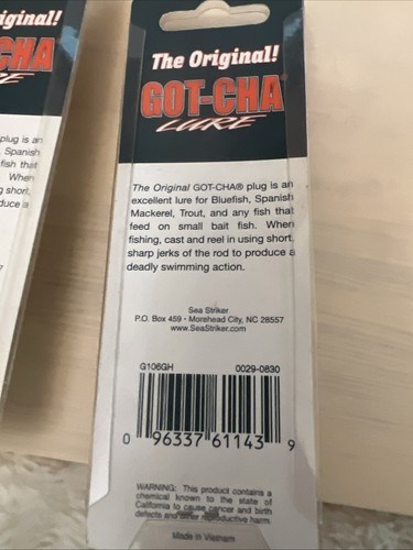 2 Sea Striker Got-Cha White Plastic 1 Oz Fishing Saltwater Lure, G106GH - Picture 4 of 4