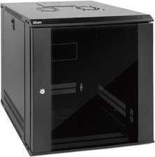 12U Wall Mount Server Cabinet Glass Door Lockable