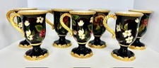 Vtg Certified International Mugs Set of 7 Footed Robert Waites "Bali" Excellent