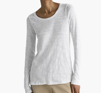 ATM ANTHONY THOMAS MELILLO SLUB JERSEY DESTROYED WASH L/S TEE WHITE S BNWT