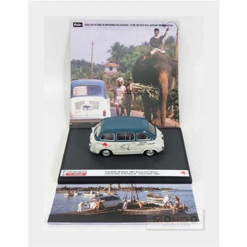 1:43 Brumm Fiat 600D Multipla 1961 Overland Australia England 1969 BMS1716 Model - Immagine 2 di 2