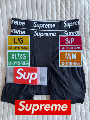 Supreme Unterhosen Boxer Short Schwarz Weiß 2er Pack Größe S,M,L,XL