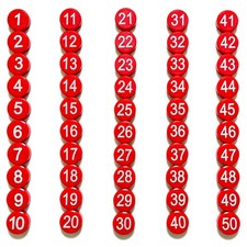 1-50 Magnetic Numbers, Magnets with Number for Dry Erase Boards, 1-50, Red