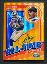 Isaac Bruce 2023 Panini Contenders Optic All-Time Double Sided Auto Orange /25