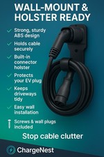 ChargeNest Type-2 EV Charger Cable Wall Mount / Holder – UK Stock, Fast Dispatch