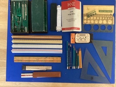 vintage drafting tools lot