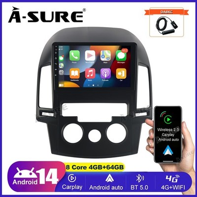 DAB 4G+64G Android 14 Autoradio GPS RDS CarPlay DSP 4G Für Hyundai i30 2006-2011