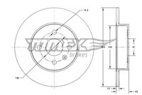 Tomex Brakes 2X Bremsscheiben Hinterachse Ø 264 Voll FüR Opel Astra H Twintop