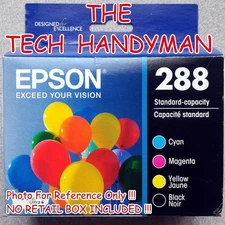 4-PACK EPSON GENUINE 288 BLACK & COLOR INK (NO RETAIL BOX)  EXPRESSION  XP-440