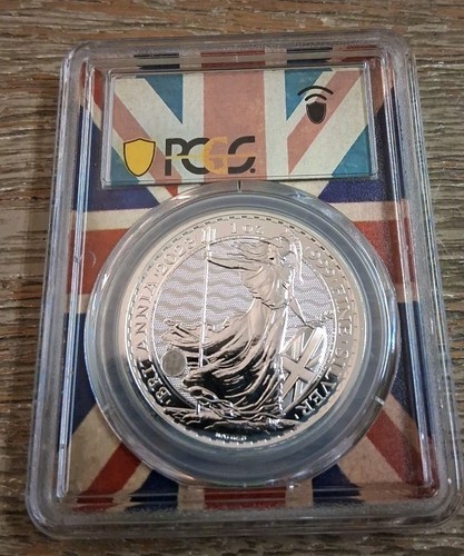 GREAT BRITAIN 2023 1 OZ SILVER BRITANNIA KING CHARLES III 1OZ PCGS Brilliant Unc - Picture 2 of 2