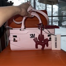 Steve Madden Crossbody Bag Pink Bag Charm Zipper Silver Hardware
