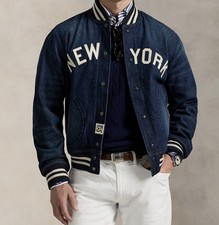 Polo Ralph Lauren x MLB New York Yankees Denim Jacket Letterman Limited Edition