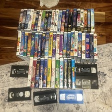 LOT of 62 DISNEY VHS Cartoon/Pixar Animatio for kids/ Clamshell