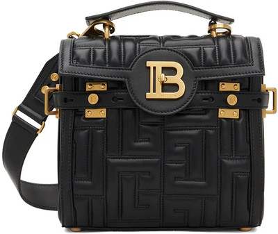 $2750 New w TAGS Balmain Black Quilted Lambskin Leather  Gold HDW  B-Buzz 23 Bag