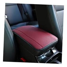 Leather Car Center Console Armrest Pad, PU Waterproof Auto Seat Box Wine Red