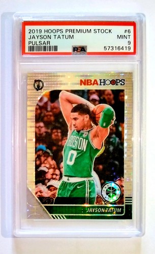 JAYSON TATUM (PSA 9 MINT) 2019-20 Panini Hoops Premium Stock PULSAR PRIZM #6