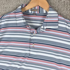 Peter Millar Summer Comfort Mens Large Striped Golf Polo Shirt Short Sleeve