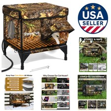 Heated Cat House for Outdoor Cats Winter Insulated  Elevated Feral Cat House US