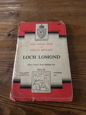 1956 Ordnance Survey One Inch Seventh Series Cloth Map 53 Loch Lomond