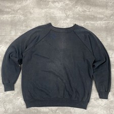 vintage HANES ACTIVEWEAR blank black sweatshirt XL faded raglan 80s 90s crewneck
