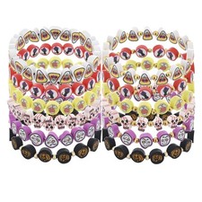 12Pcs Halloween Bracelets Handmade Pumpkin Spider Ghost Stackable Bracelets Heis