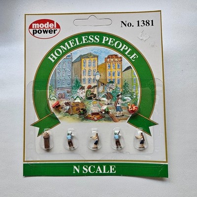 Model Power 1381 Homeless People N Scale 9 Pcs Figures New in Box