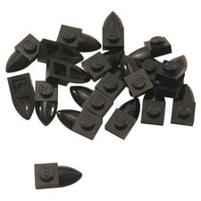 20 NEW LEGO Plate, Modified 1 x 1 with Tooth Horizontal Black