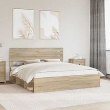 Cadre de lit avec tête de lit Pin massif moderne Mobilier chambre vidaXL vidaXL