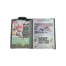 *TESTED Lot of 2* SEGA Genesis NFL Sports Talk '93 J Montana & EA Sports NHL '94