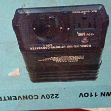 TC-100E Step Up/Down Voltage Converter 110V/220V 2 Outlets Indicator Black