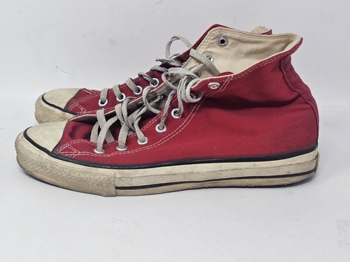 VINTAGE Converse Chuck Taylor All Star Shoes Mens 10 Red High Top Made in USA - 第 5/9 張圖片