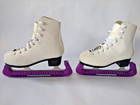 American Tricot Lined Figure Ice Skates - Youth Size 2  - Guardog blade guards — photo 4