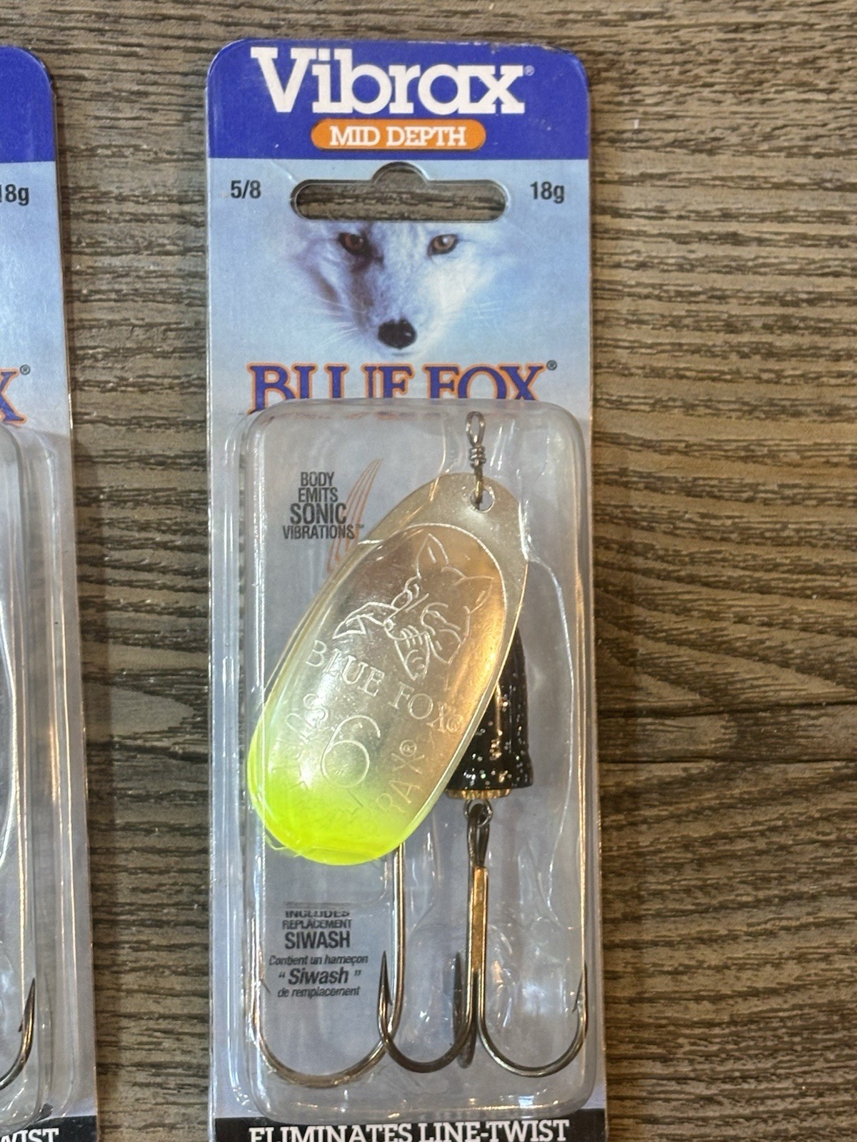 Lot Of (5) NEW Blue Fox Vibrax Size 6 Spinners - Black Body-Silver/Chart Blade. - Image 6