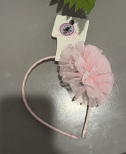 Pink Girls Pink Solid Fabric Flower  Ruffle Headband Hair Accessory One Size